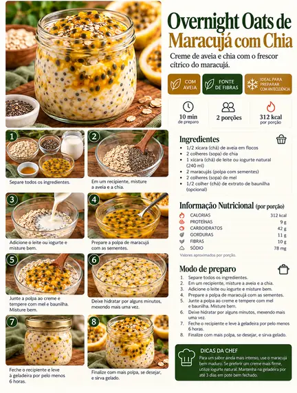 Página da receita Overnight Oats de Maracujá com Chia